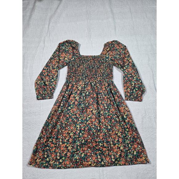 Crewcuts Other - J.Crew Crewcuts girls' long-sleeve smocked dress in a floral print Cotton Blend